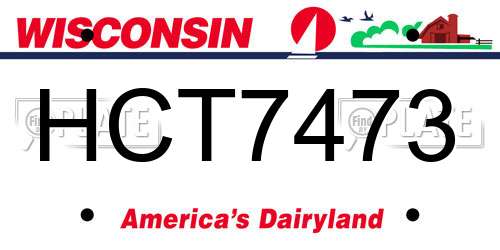 HCT7473 Wisconsin License Plate
