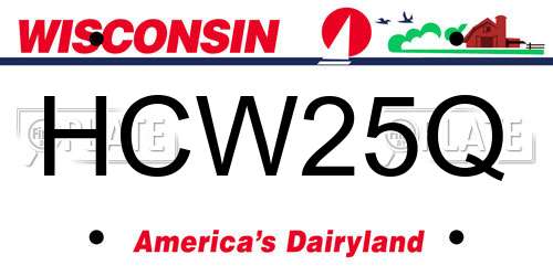 HCW25Q Wisconsin License Plate
