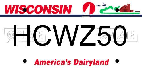 HCWZ50 Wisconsin License Plate