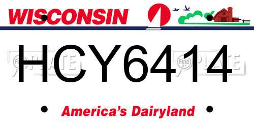 HCY6414 Wisconsin License Plate