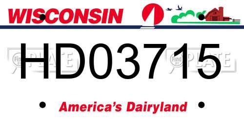 HD03715 Wisconsin License Plate