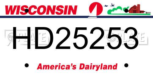 HD25253 Wisconsin License Plate