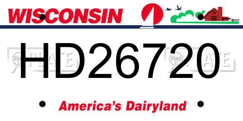 HD26720 Wisconsin License Plate
