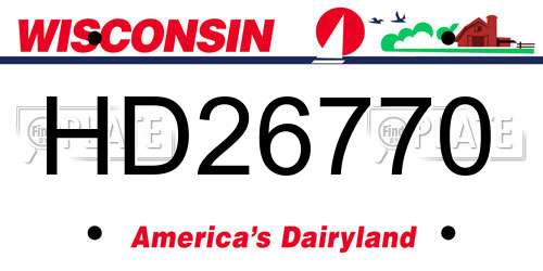 HD26770 Wisconsin License Plate