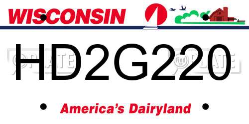 HD2G220 Wisconsin License Plate