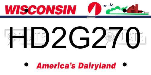 HD2G270 Wisconsin License Plate