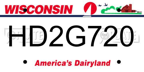 HD2G720 Wisconsin License Plate