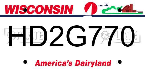 HD2G770 Wisconsin License Plate