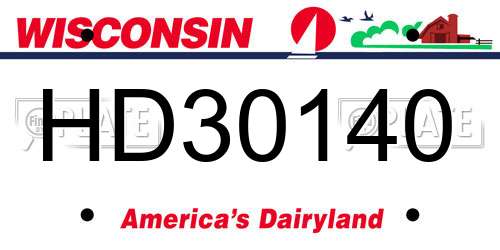 HD30140 Wisconsin License Plate