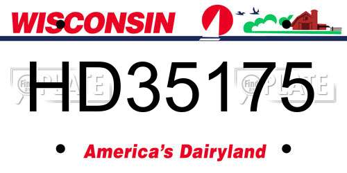 HD35175 Wisconsin License Plate