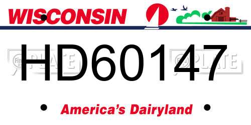 HD60147 Wisconsin License Plate