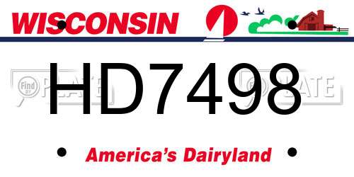 HD7498 Wisconsin License Plate