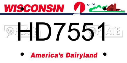 HD7551 Wisconsin License Plate