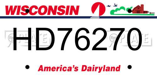 HD76270 Wisconsin License Plate