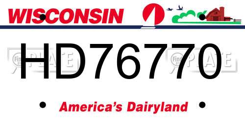 HD76770 Wisconsin License Plate