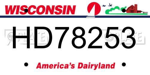 HD78253 Wisconsin License Plate