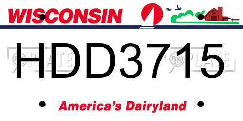 HDD3715 Wisconsin License Plate