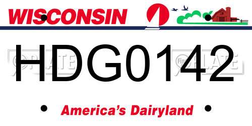 HDG0142 Wisconsin License Plate
