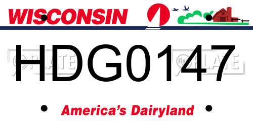 HDG0147 Wisconsin License Plate