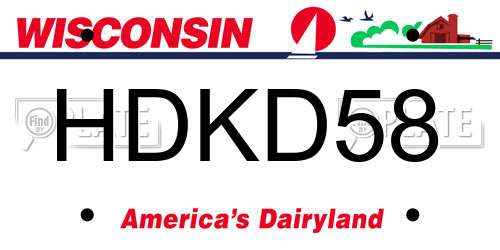 HDKD58 Wisconsin License Plate