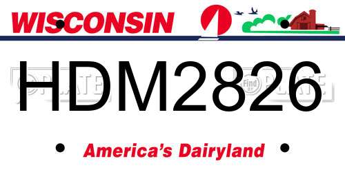 HDM2826 Wisconsin License Plate