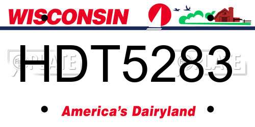 HDT5283 Wisconsin License Plate