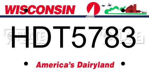 HDT5783 Wisconsin License Plate