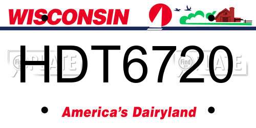 HDT6720 Wisconsin License Plate