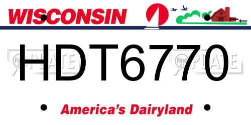 HDT6770 Wisconsin License Plate