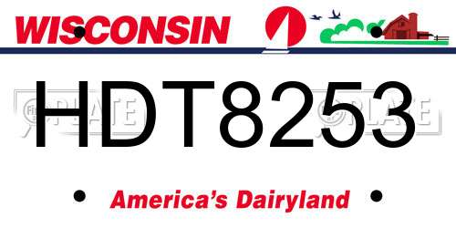 HDT8253 Wisconsin License Plate