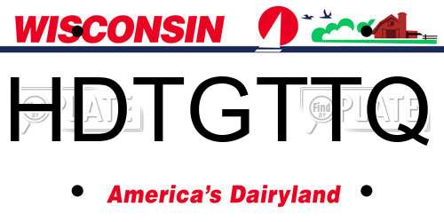 HDTGTTQ Wisconsin License Plate