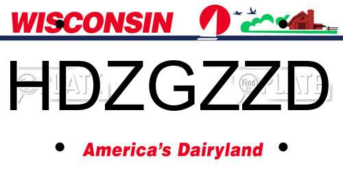 HDZGZZD Wisconsin License Plate