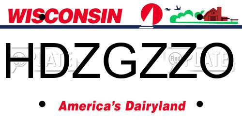 HDZGZZO Wisconsin License Plate