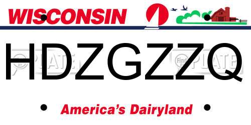 HDZGZZQ Wisconsin License Plate