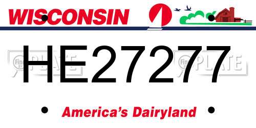 HE27277 Wisconsin License Plate