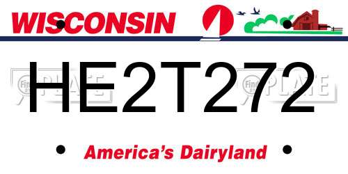 HE2T272 Wisconsin License Plate