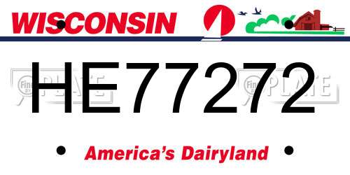 HE77272 Wisconsin License Plate