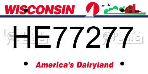 HE77277 Wisconsin License Plate