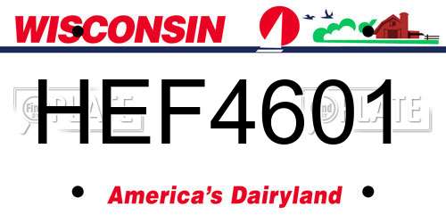 HEF4601 Wisconsin License Plate