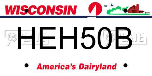 HEH50B Wisconsin License Plate
