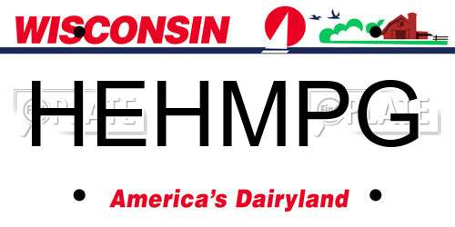 HEHMPG Wisconsin License Plate