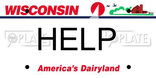 HELP Wisconsin License Plate