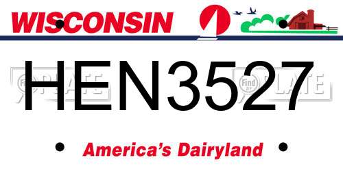 HEN3527 Wisconsin License Plate