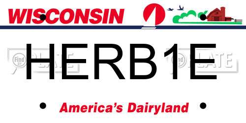 HERB1E Wisconsin License Plate