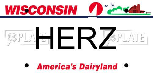 HERZ Wisconsin License Plate