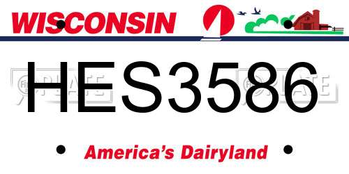 HES3586 Wisconsin License Plate
