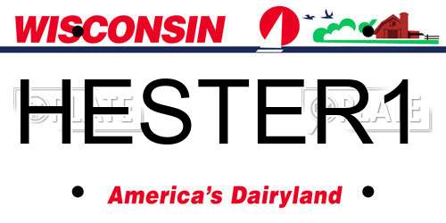 HESTER1 Wisconsin License Plate