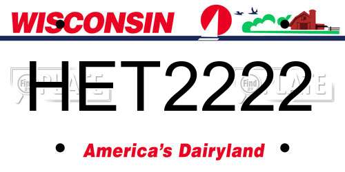 HET2222 Wisconsin License Plate