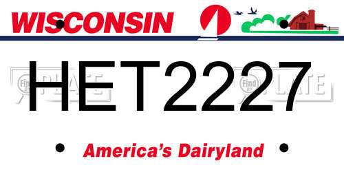 HET2227 Wisconsin License Plate