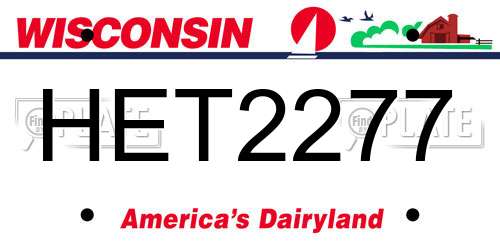 HET2277 Wisconsin License Plate